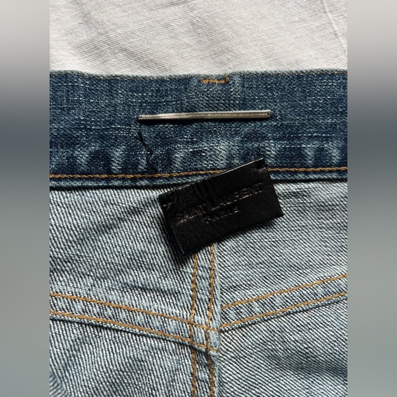 Saint Laurent Men's Faded Blue Slim Jeans - Picture 6 of 12